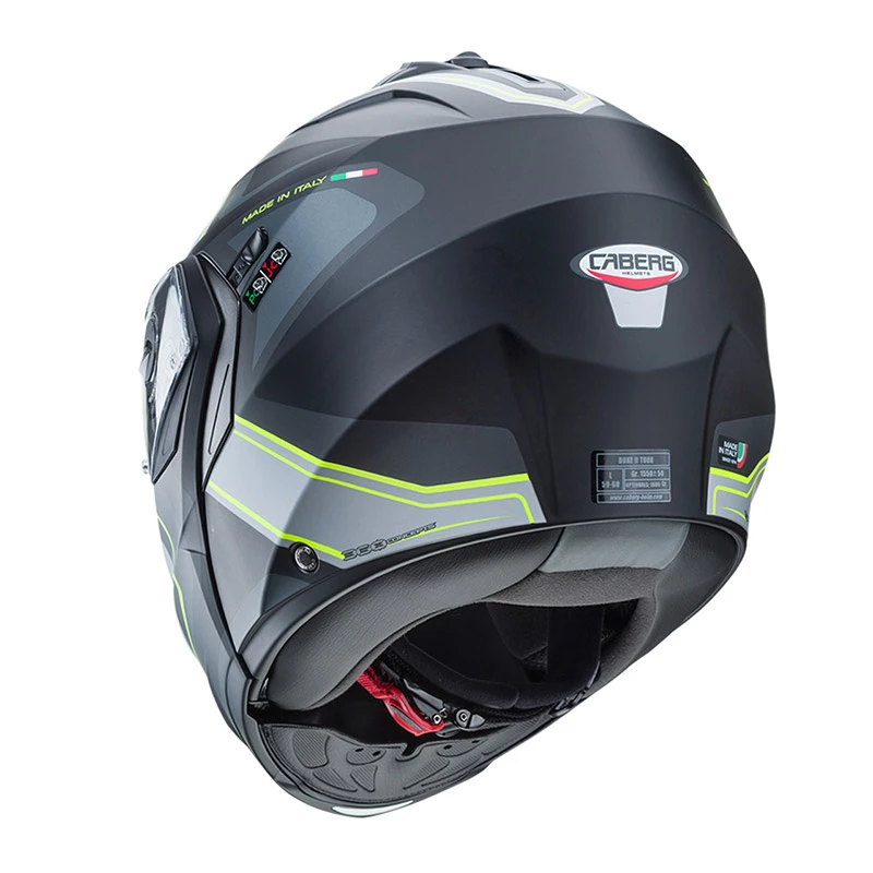 Policarbonato Casco Modulare Caberg Duke 2 Tour Nero Giallo Fluo - immagine 4