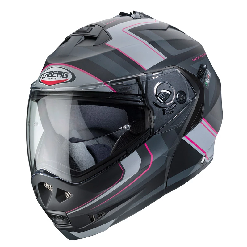 Policarbonato Casco Modulare Caberg Duke 2 Tour Rosa Argento - immagine 2