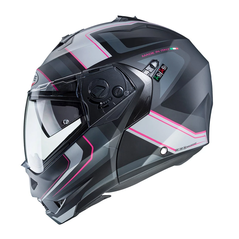 Policarbonato Casco Modulare Caberg Duke 2 Tour Rosa Argento - immagine 3