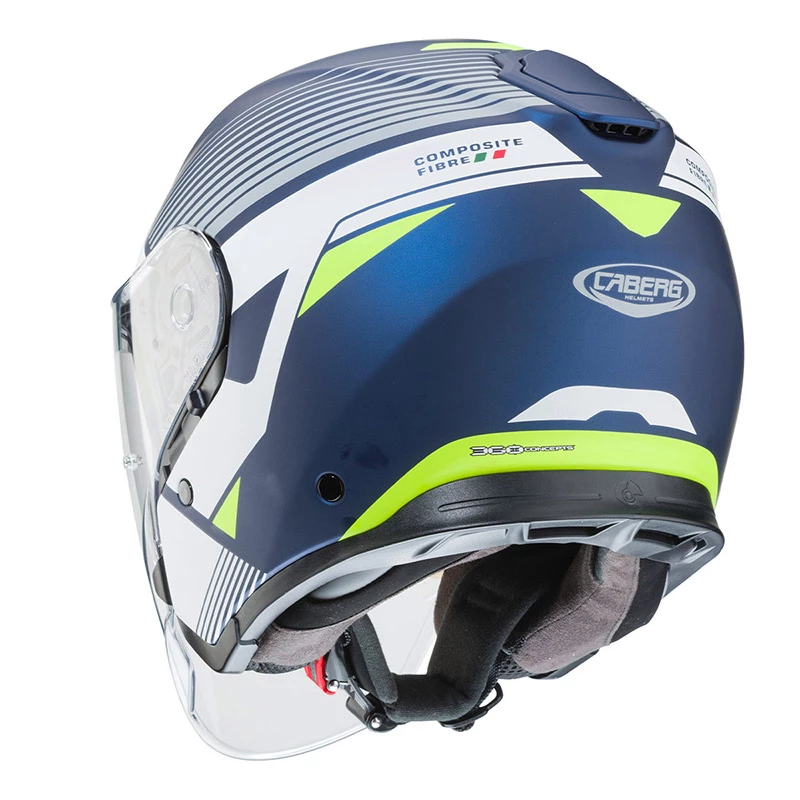 Fibra Casco Caberg Flyon Rio Blu Opaco Bianco Giallo - immagine 3