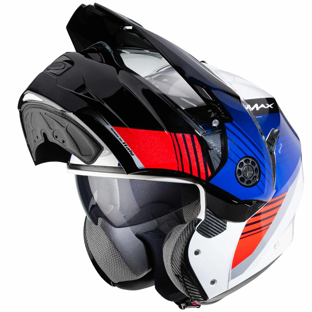 Policarbonato Casco Modulare Caberg Tourmax Titan Blu Rosso
