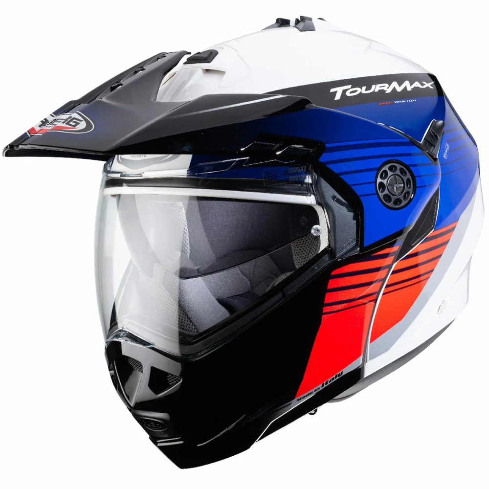 Policarbonato Casco Modulare Caberg Tourmax Titan Blu Rosso - immagine 2