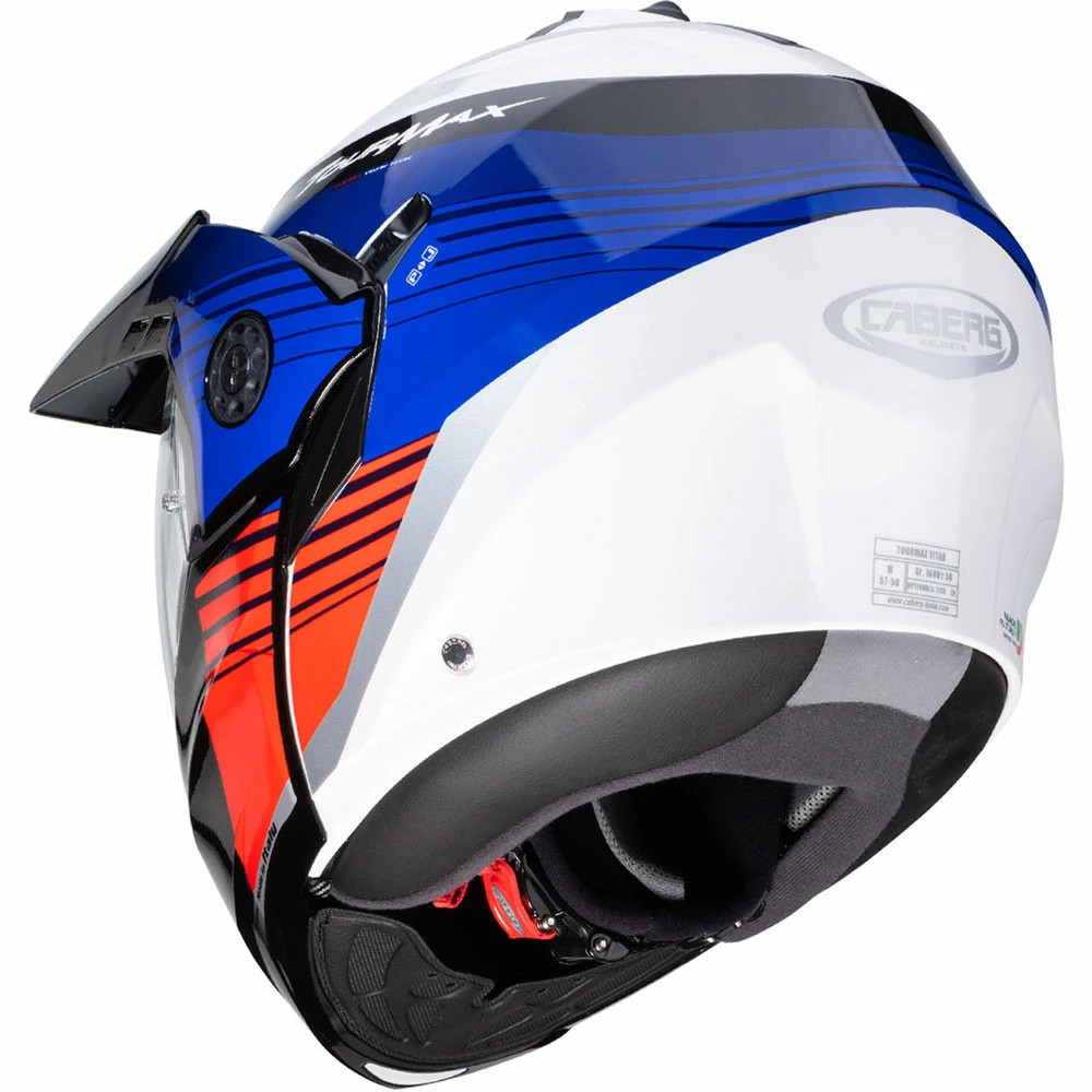 Policarbonato Casco Modulare Caberg Tourmax Titan Blu Rosso - immagine 3